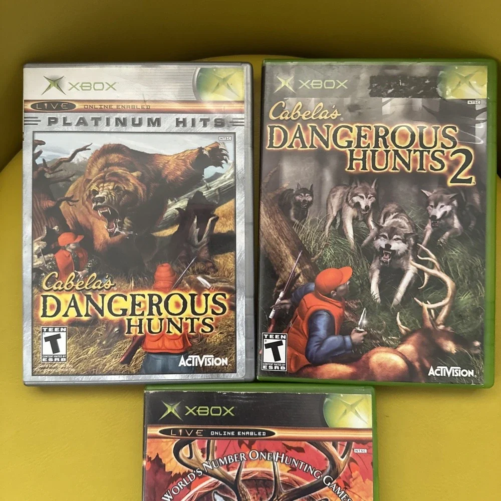 Cabela's Dangerous Hunts 1 & 2 Deer Hunt Microsoft Xbox 2003 Complete w/Manuals